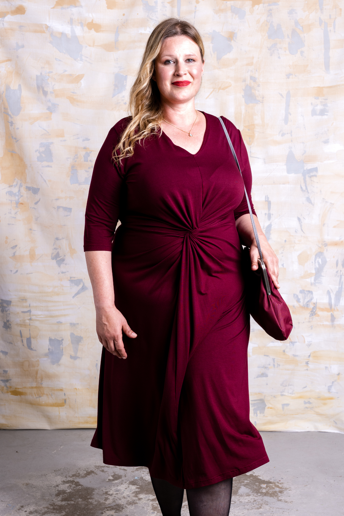Bordeaux kleid große größen clearance