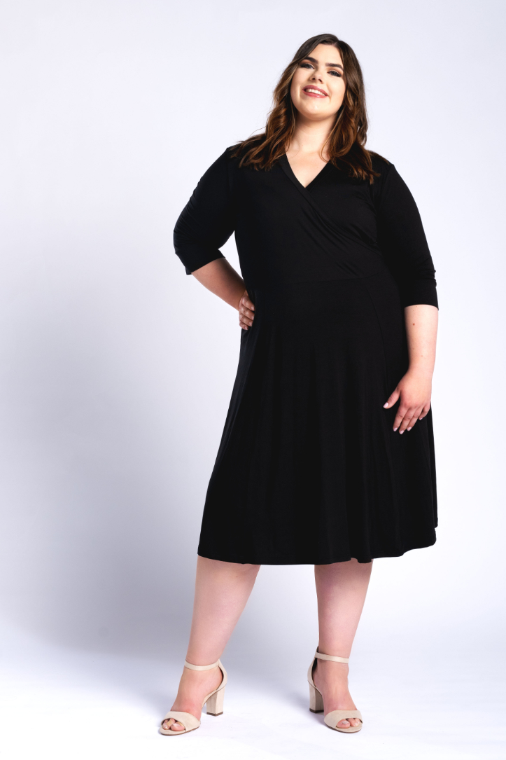 Schwarzes kleid wickeloptik clearance
